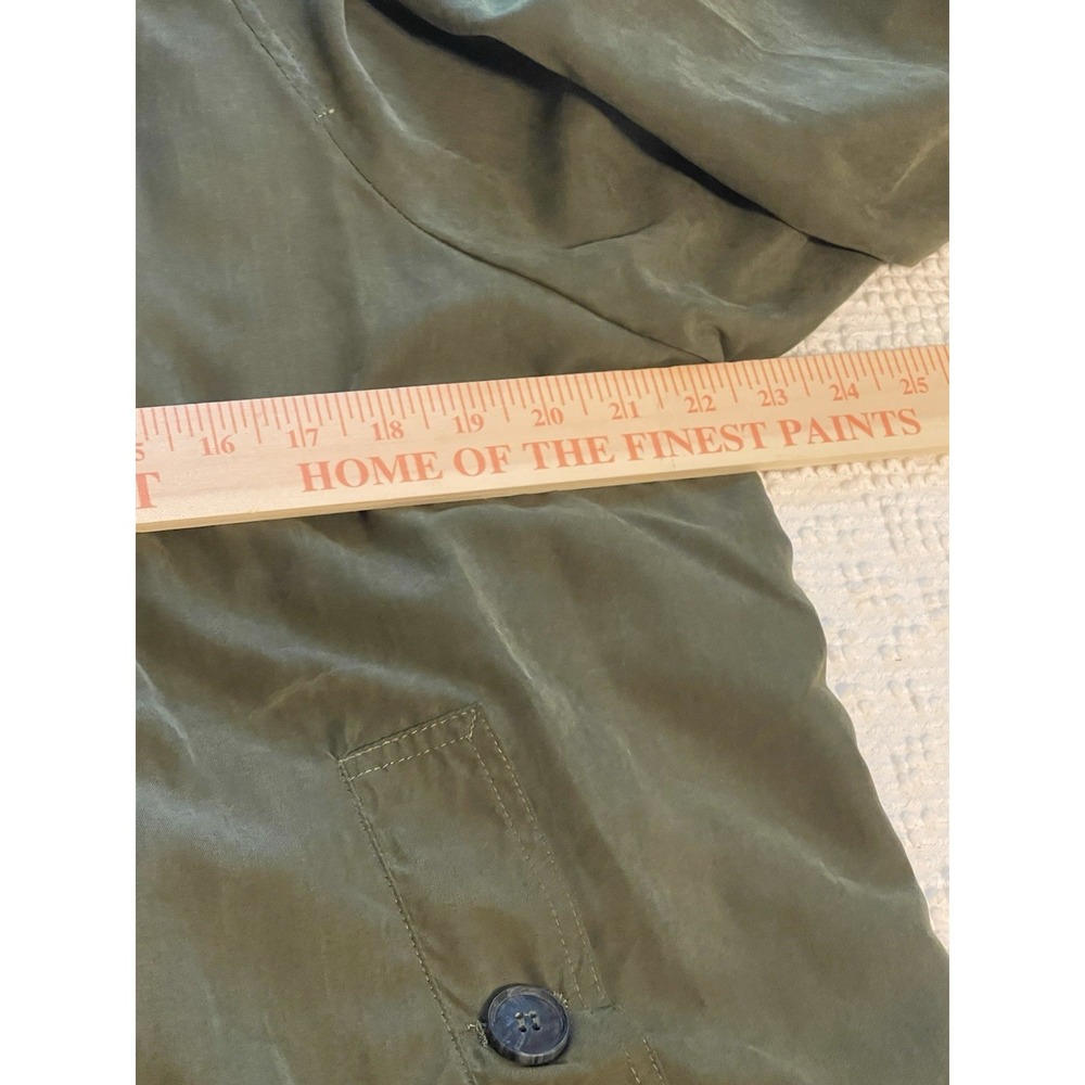 Umgee Womens Utility Jacket Size Small Olive Green Double Breasted Hooded BOHO - Picture 6 of 10